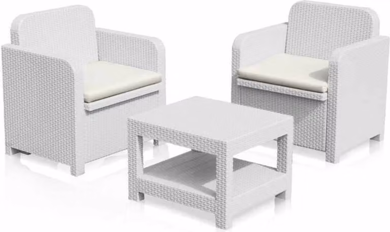 Sedia da giardino Grand Soleil Giglio Bar Rattan 2 posti - Bianco