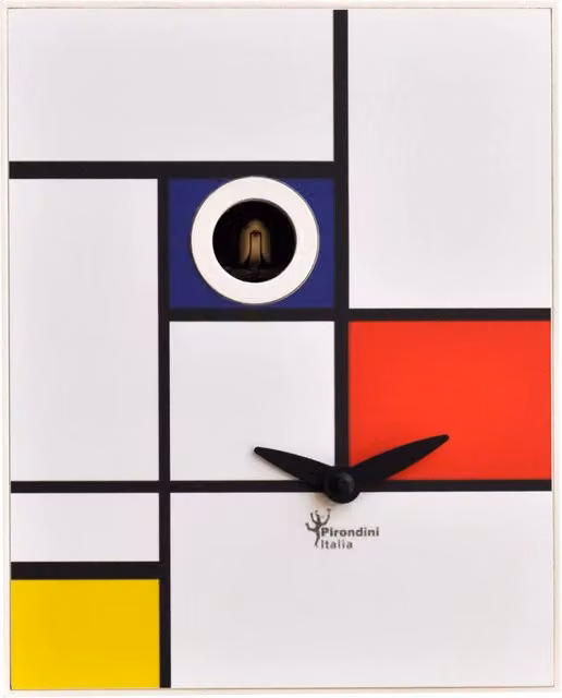 Orologio a Cucù da Parete 16,5x20x10cm Pirondini Italia D'Apres Mondrian