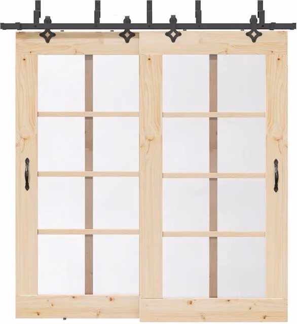 Kit di Binari per Porte Scorrevoli vidaXL in Acciaio Nero Opaco, Lunghezza: 213,5 cm