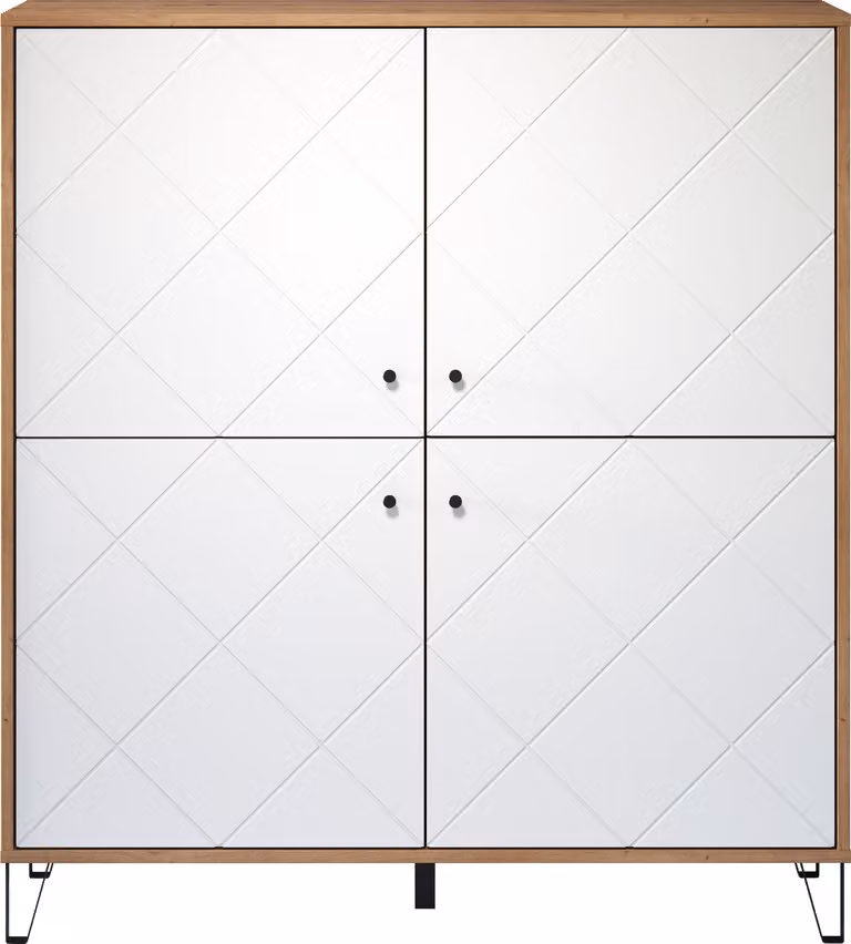 Calicosy - Buffet alto 4 ante bianco opaco L123 cm - Touch