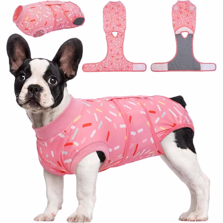 Body per cane post-operatorio, traspirante, colore rosa, taglia M