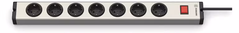 EHMANN Ciabatta con interruttore a 7 prese in alluminio con contatto di protezione Ehmann 0601x00072031
