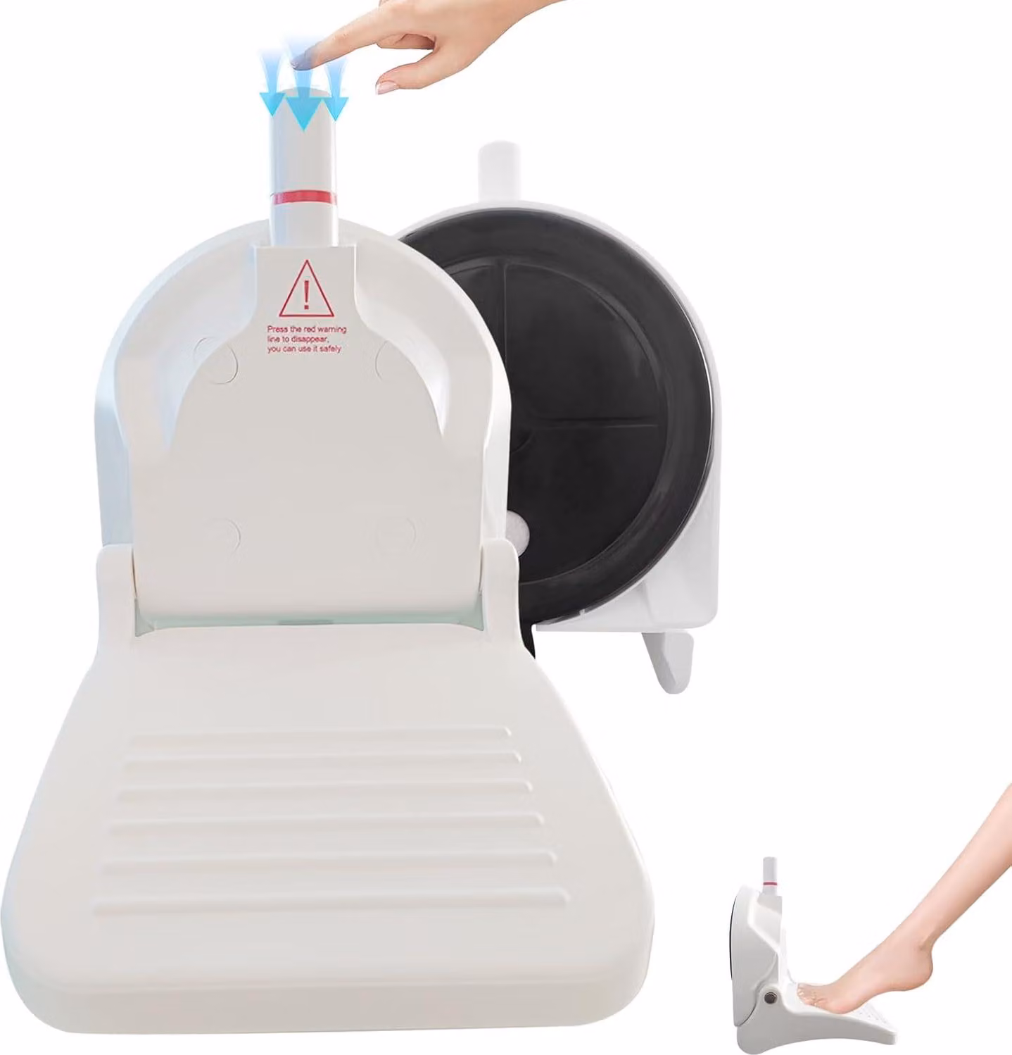 Poggiapiedi da doccia con ventosa - Poggiapiedi da doccia pieghevole con ripiano - Supporto per le gambe per il bagno - Ausilio da doccia per la rasatura delle gambe