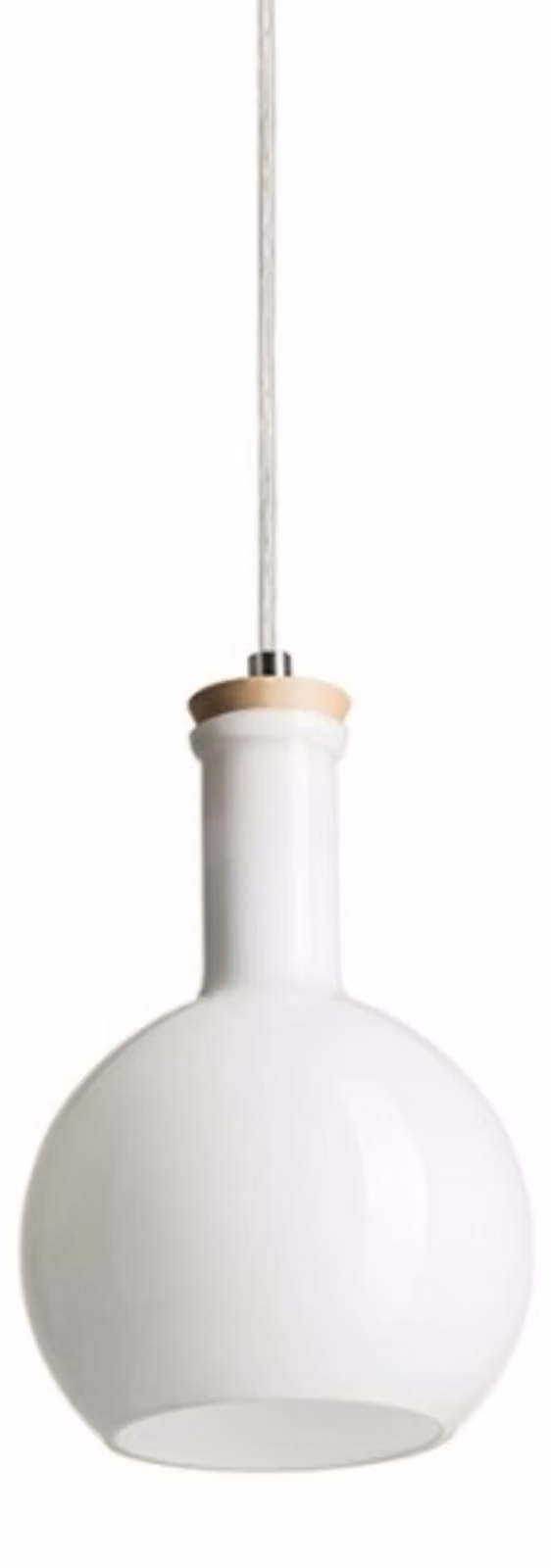 PULIRE RD sospensione vetro opale/legno/cromo 230V LED E14 6W