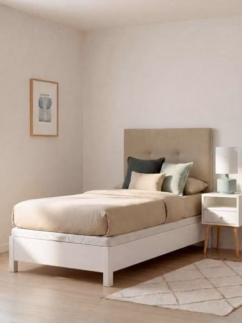 Letto contenitore con base lift up Kenay Home, colore bianco, L/P: 190 x 90 cm