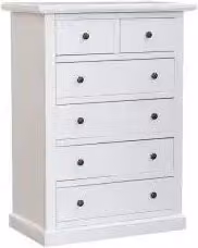 cassettiera 4 + 2 cassetti in legno Shabby chic laccato bianco cassetti lisci