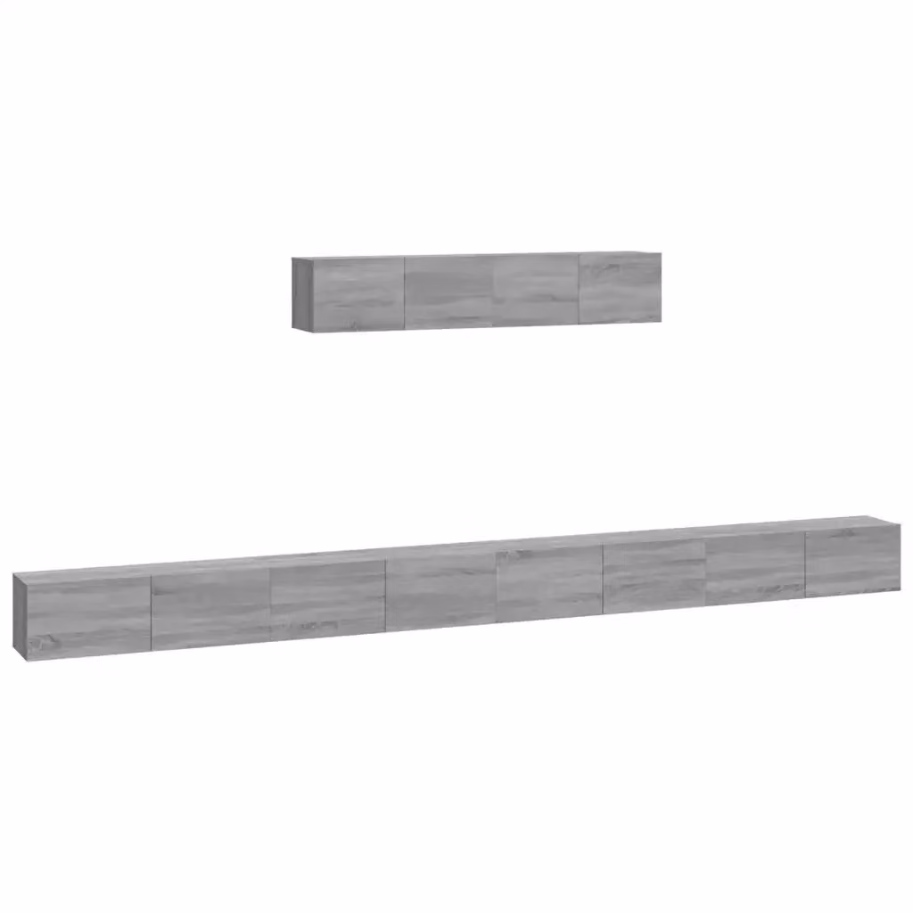 vidaXL Set di Mobili Porta TV 6 pz Grigio in Legno e MDF per Soggiorno – 2