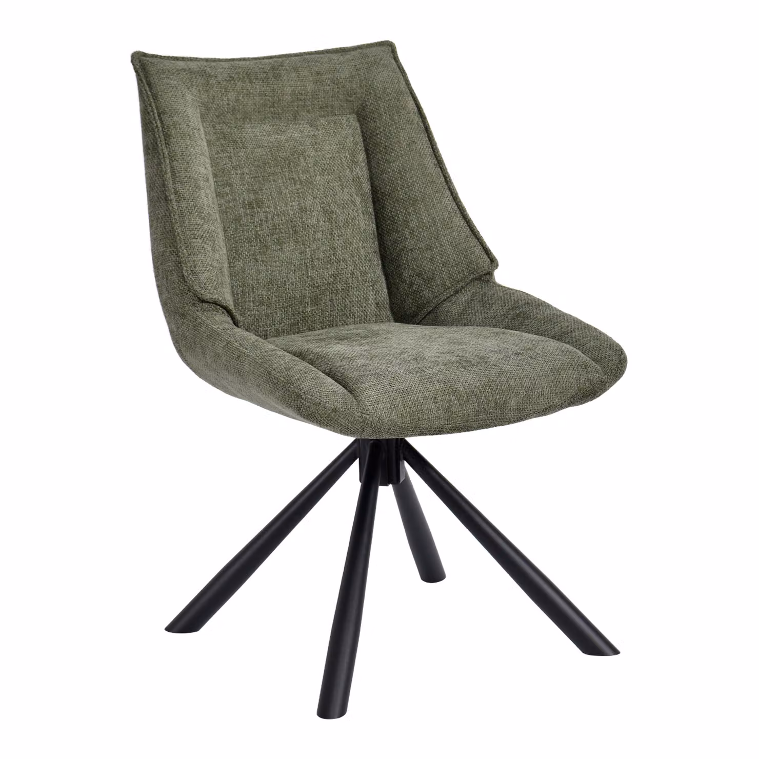 Duhome sedia da pranzo Sedia da cucina ergonomica girevole a 180° Sedia in tessuto di ciniglia e struttura in metallo Sedia da salotto con funzione reclinabile, verde