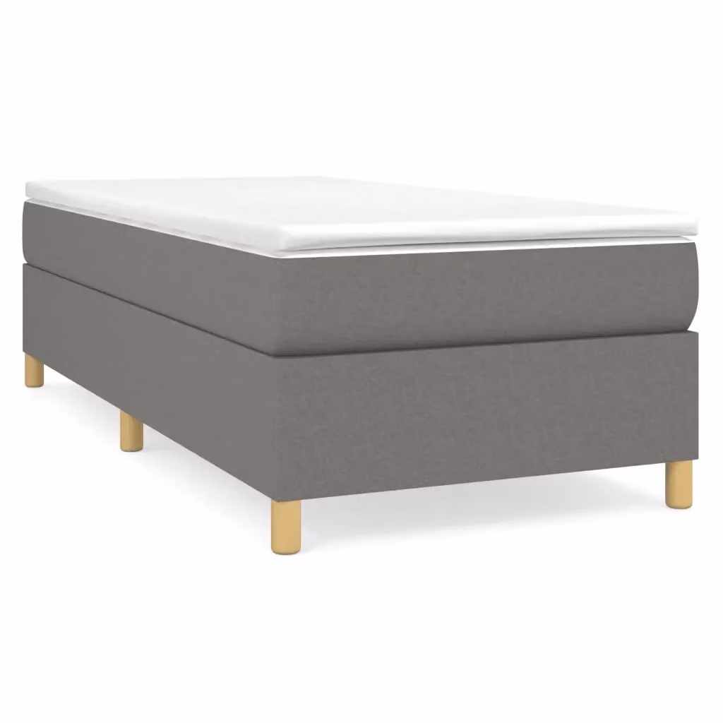 Letto ibrido vidaXL con giroletto a molle e materasso in tessuto, Grigio e Bianco, L 90 x P 200 cm – 2