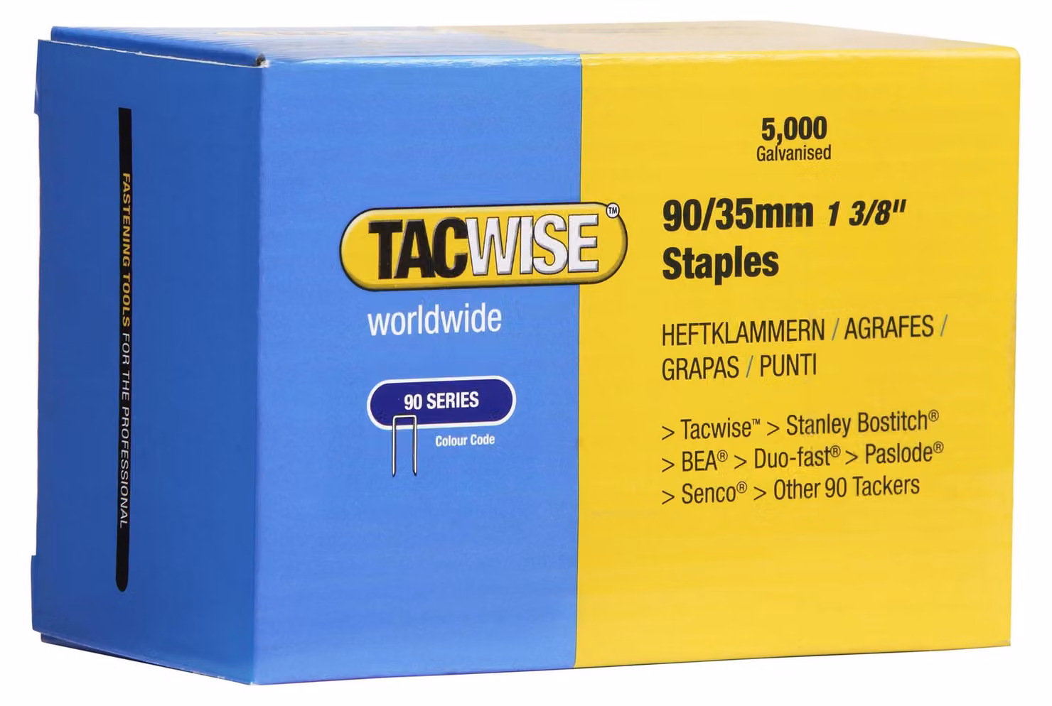 TACWISE 310 Morsetti posteriori stretti 90/35 mm zincati, 5.000 pezzi