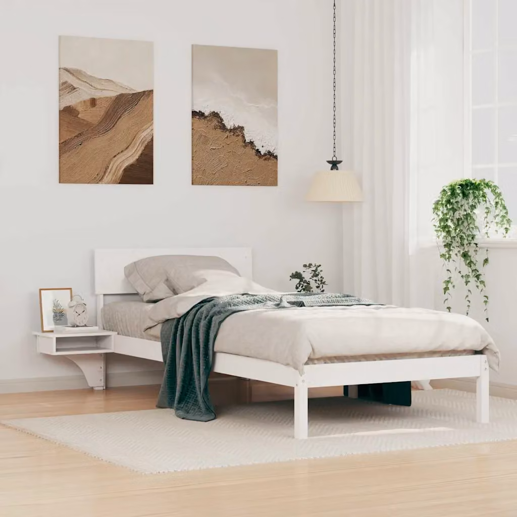 Struttura del letto in pino massello bianco vidaXL L/P/H: 90 x 190 x 110 cm – 1