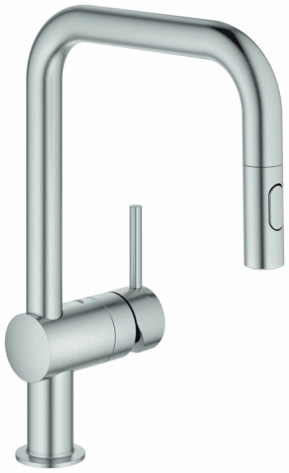 GROHE Minta Mitigeur monocommandé pour évier, portée 225mm, bec en U, extractible, Easy Docking, douchette double, pivotant, 32322DC2, 32322DC2
