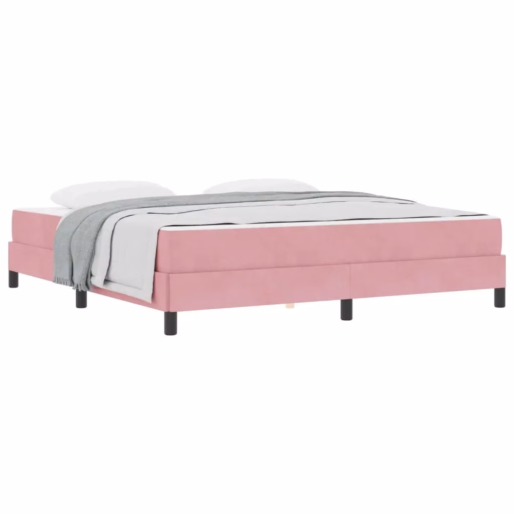 Letto a molle con materasso vidaXL in tessuto rosa L 180 x P 200 cm – 2