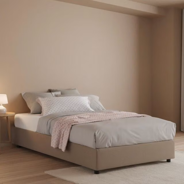 Letto Alvise Talamo Italia con Materasso Incluso, Grigio, L/P/H: 120 x 200 x 32 cm