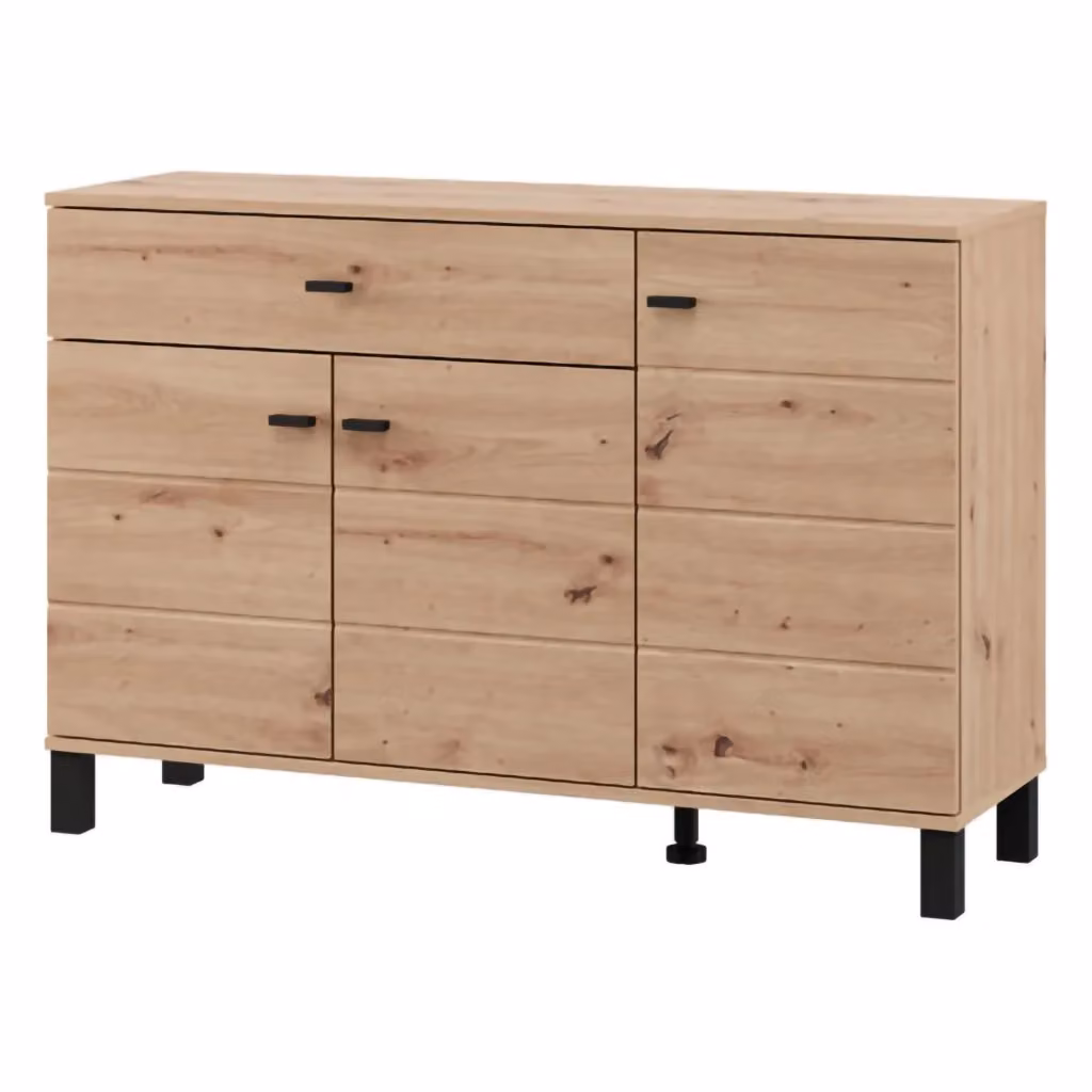 Madia Uyuni DMORA con un cassetto in rovere nodi marrone nero L: 116 cm, P: 35 cm, H: 78 cm – 2