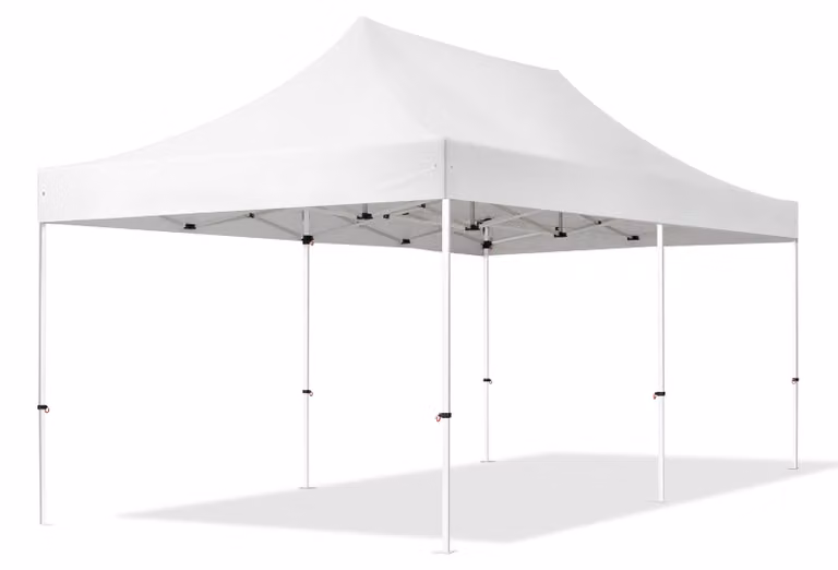 TOOLPORT 3x6m gazebo pieghevole, ECONOMY acciaio, bianco