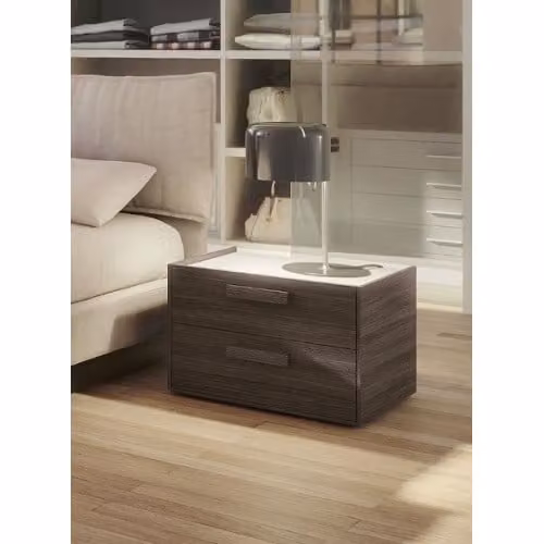 Comodino 2 cassetti con top effetto marmo S75 Spalla 10 Vasca