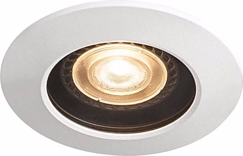 Varu plafoniera da incasso GU10 IP65 bianco e nero tonda