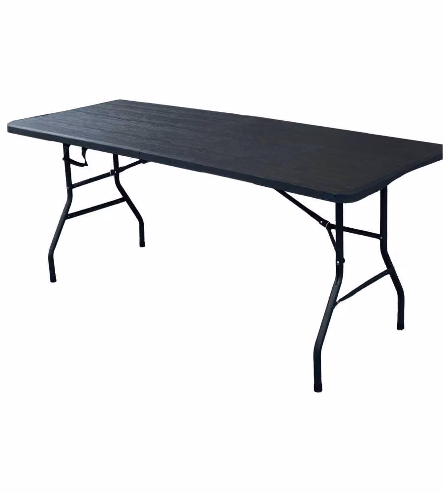 Tavolo Catering Pieghevole Antracite 180x74x74 cm Effetto Legno - Facile Trasporto