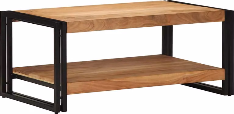 Tavolino 90x50x38 cm in legno massiccio di acacia