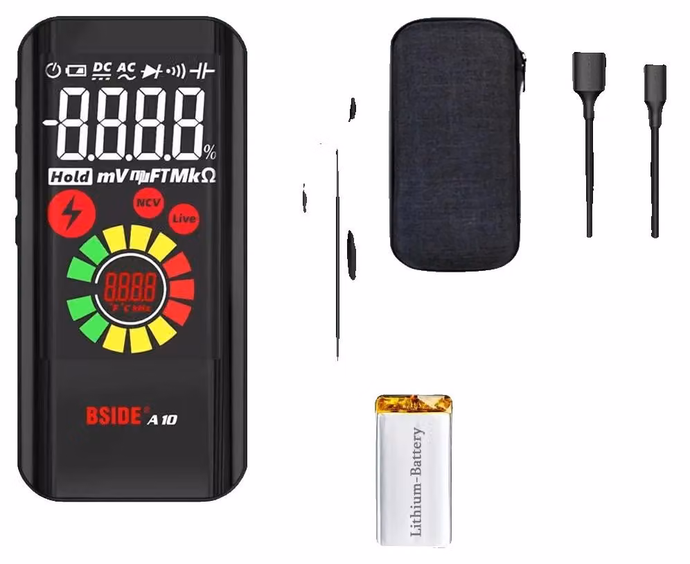 Multimetro digitale, batteria ricaricabile, rilevamento EMF, BSIDE A10