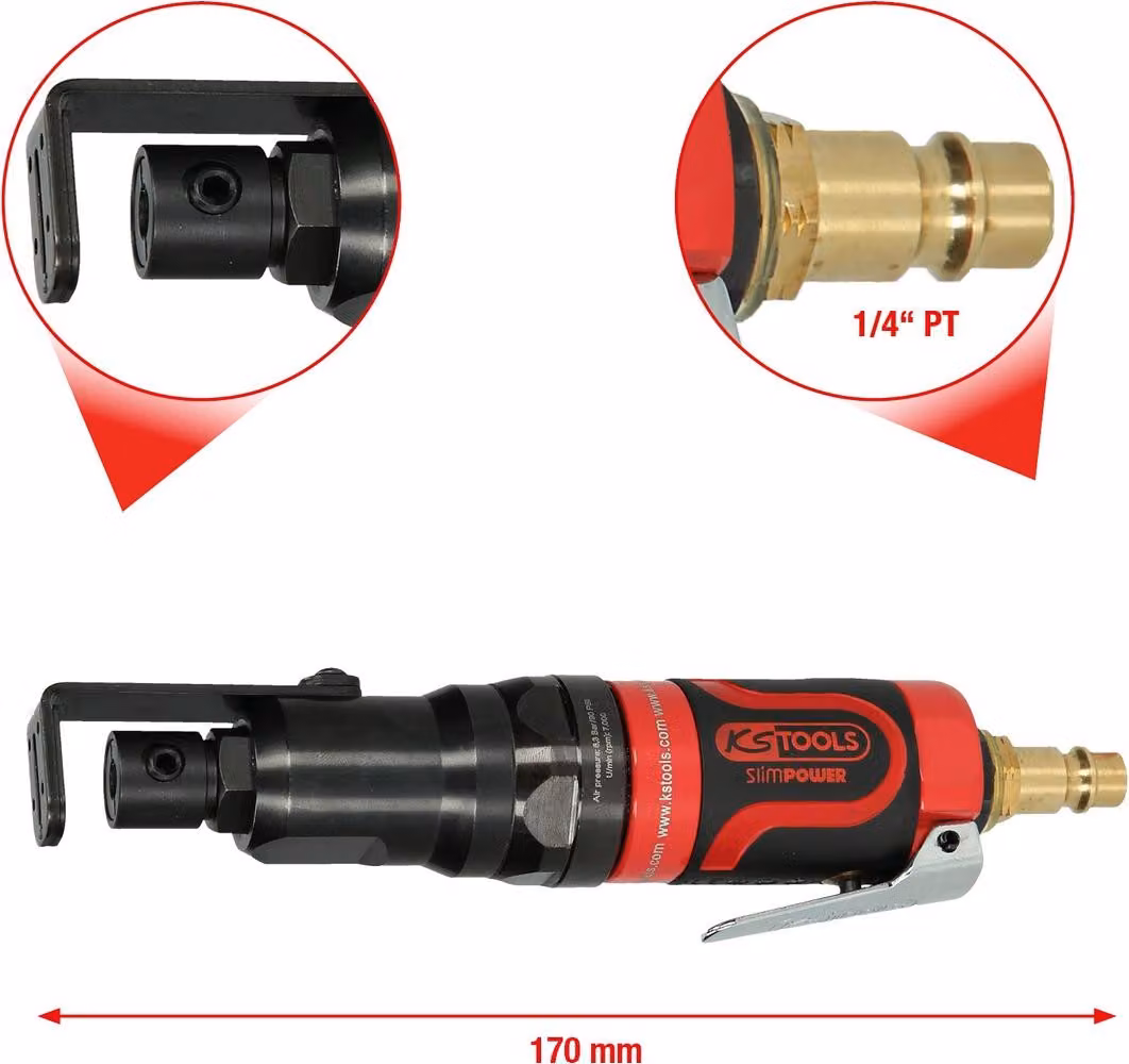 KS TOOLS SlimPOWER Mini seghetto alternativo a corpo pneumatico 170 mm - 515.5545