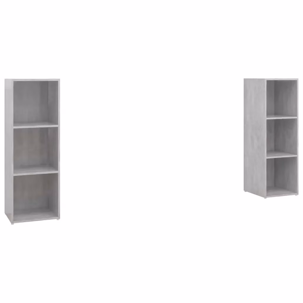 Set di 2 mobili TV vidaXL in legno multistrato grigio cemento, L 107 cm x P 35 cm x H 37 cm – 2