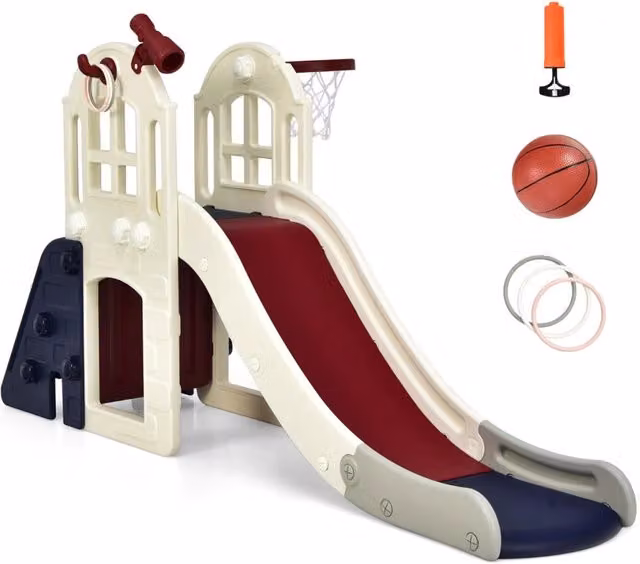 Scivolo 6 in 1 multicolore in plastica HDPE L: 189,5 cm, P: 83 cm, H: 98 cm