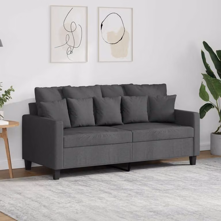 vidaXL Divano Moderno a 2 Posti in Tessuto Grigio con Struttura in Metallo