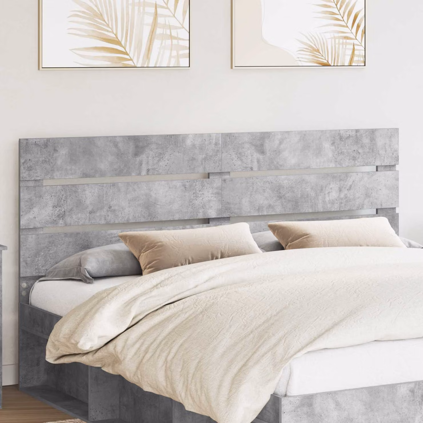 Testiera per letto moderna vidaXL in legno ingegnerizzato, Grigio cemento