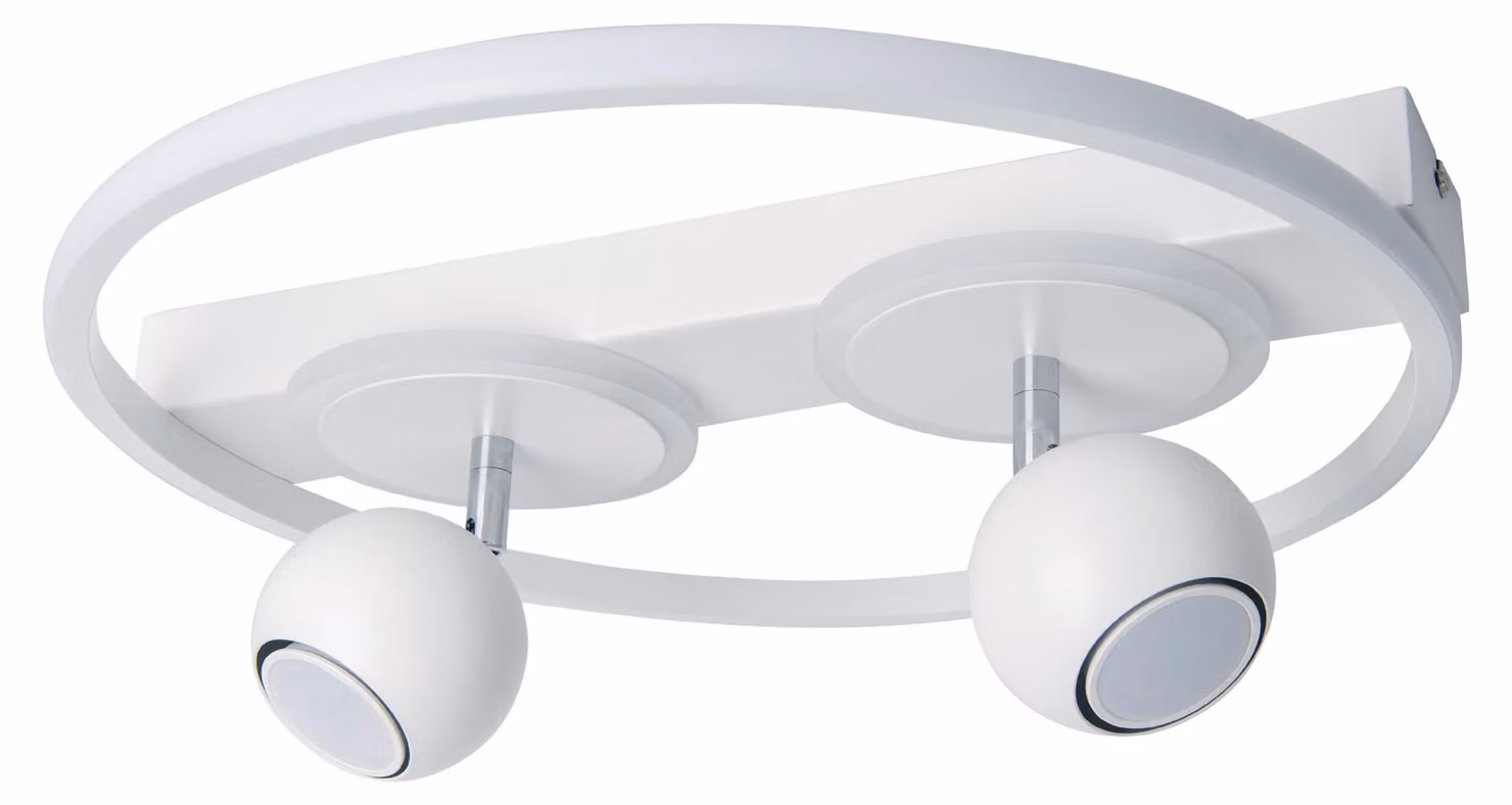 Plafoniera LED, metallo, bianco, 3 fiamme, P 40 cm