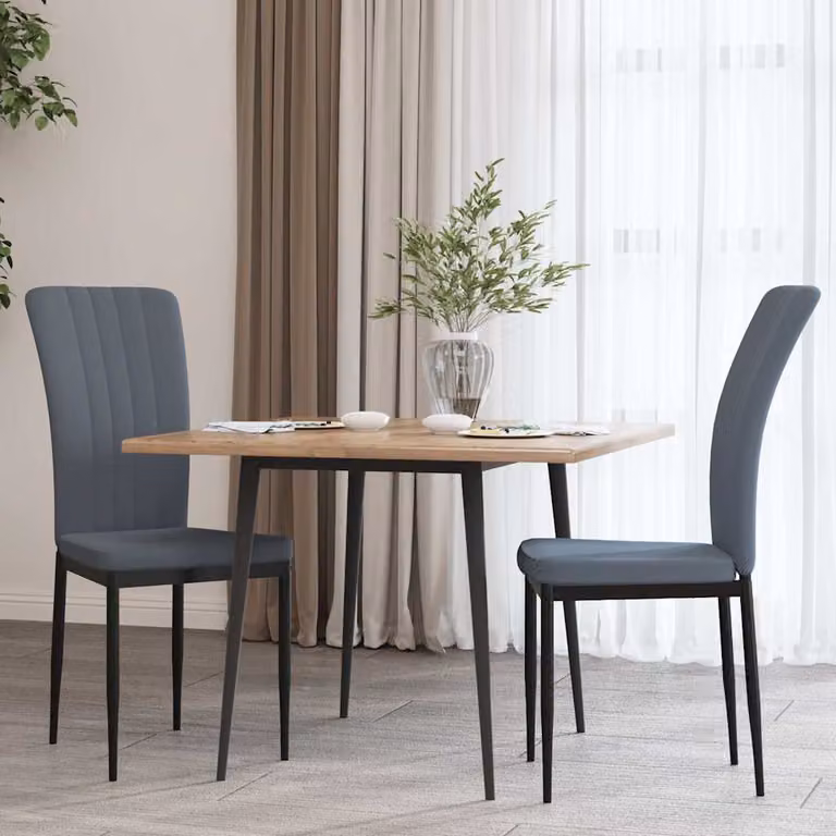 Set di 2 sedie da pranzo vidaXL in velluto grigio scuro con design moderno per soggiorno e cucina