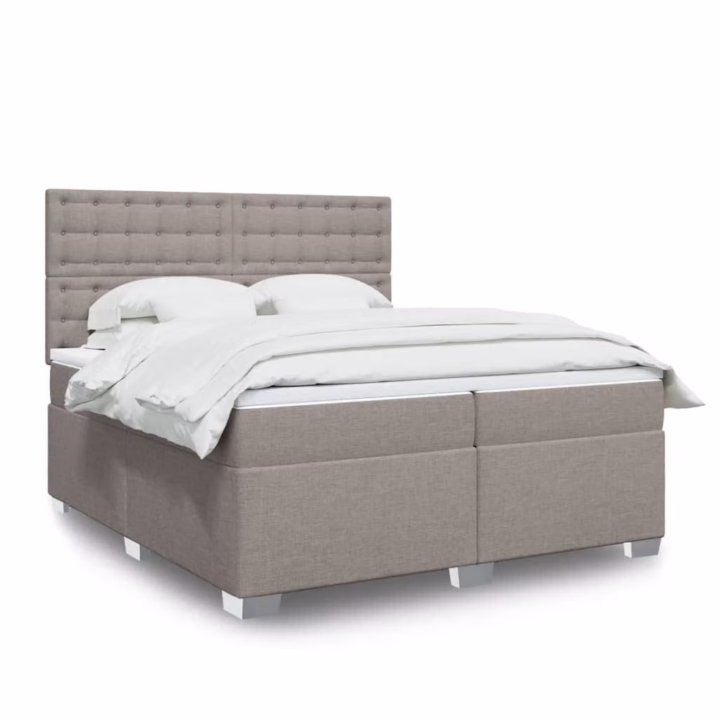 Maison Exclusive - Letto boxspring con materasso Taupe 200x200 cm Tessuto