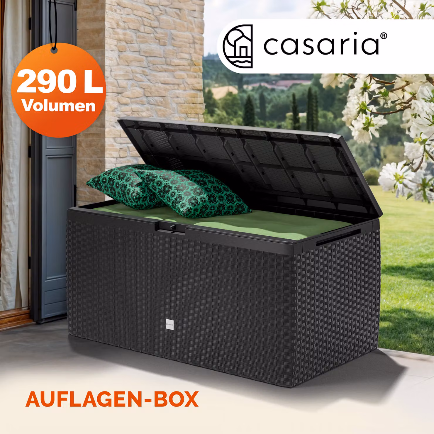 Baule da giardino Casaria Rato Plus antracite con ruote L: 114 cm, P: 47 cm, H: 60 cm – 2