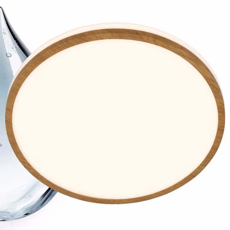 Briloner ACORUS W Plafoniera bagno LED, protezione dagli spruzzi d'acqua, luce bianca calda, Ø28 x 7 cm