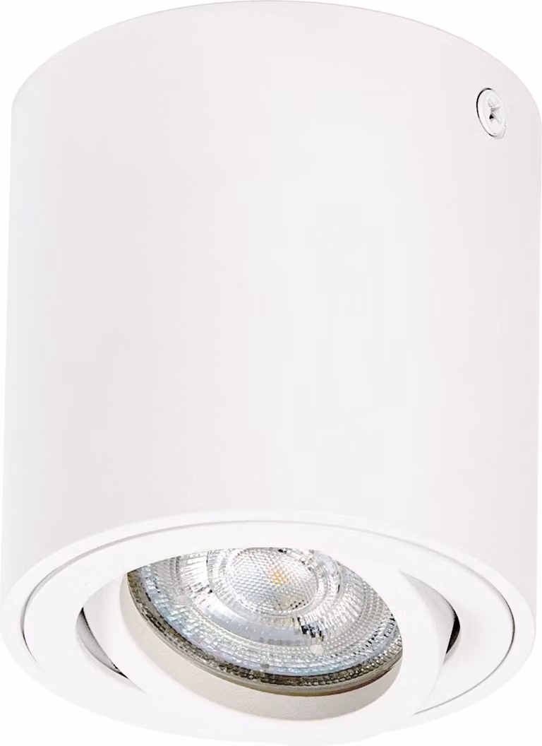 OSRAM Spot Surface Faretto da soffitto rotondo a plafone, bianco, con base GU10, può essere dotato di lampada semplice o intelligente, angolo di emissione flessibile, classe di protezione IP20, alloggiamento di alta qualità
