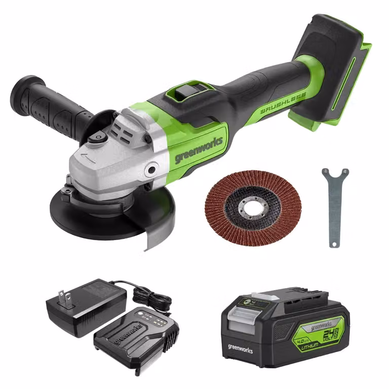 Greenworks POWERALL 24V Smerigliatrice angolare - Batteria 4Ah