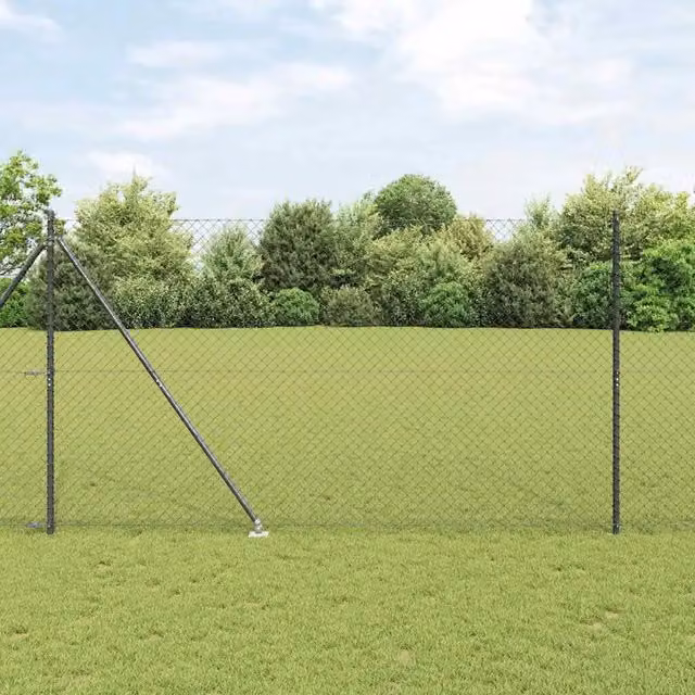 Recinzione a maglie con punte 25 x 1,5 m Grigio Rete 3351200