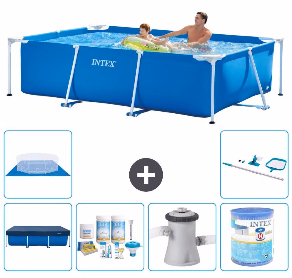 Piscina fuori terra rettangolare - 260x160x65 cm - 7 pezzi - Modello S40116