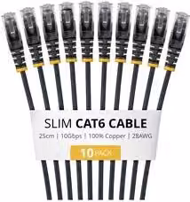 Cavo di rete 6 U/UTP Patch Cable 10 Pack Black 0,25m N6PAT25CMBKS10PK