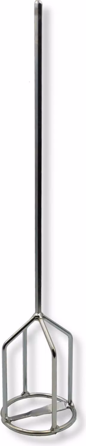Agitatore a cestello ø 100mm con anello e supporto esagonale - Lunghezza: 500mm