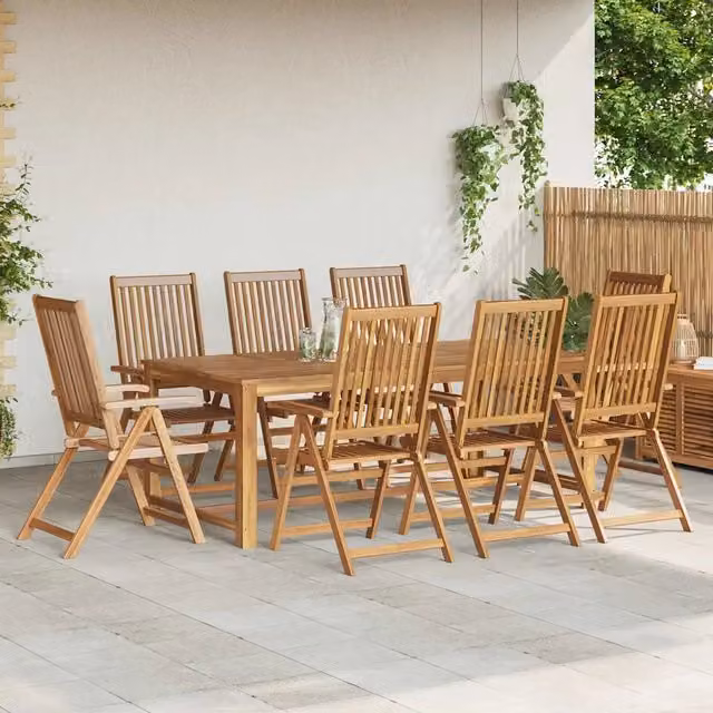 Sedie pieghevoli, 8 pezzi, in legno massello di acacia 3075053
