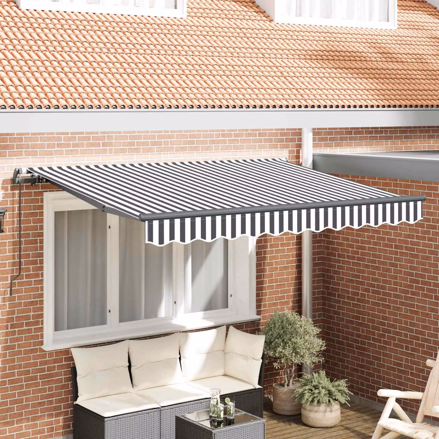 Tenda retrattile vidaXL in alluminio e poliestere, colore antracite, L: 350 cm x H: 200 cm