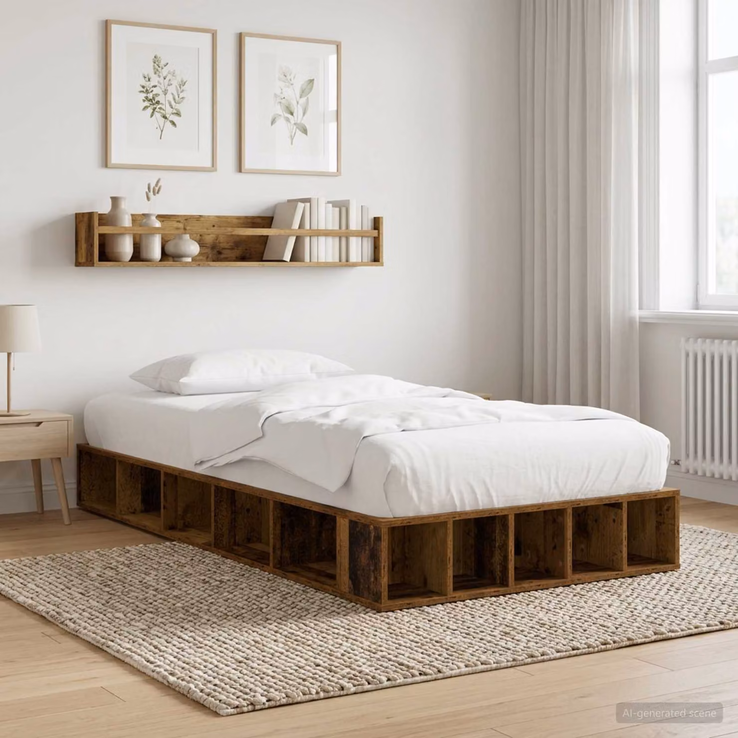 vidaXL Telaio letto con contenitore a sollevamento in legno color marrone L 200 x P 80 cm