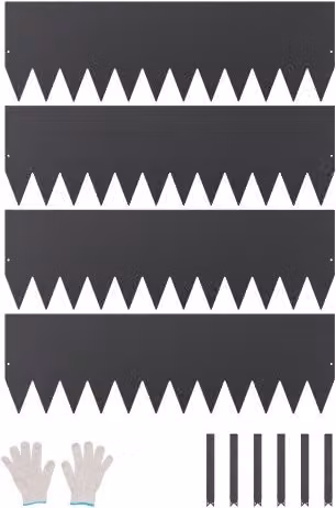 Bordura per giardino VEVOR in acciaio antiruggine nero, divisorio pieghevole per aiuole e prato, set da 4 pezzi, L: 101,6 cm, H: 30,48 cm, P: 1,5 mm