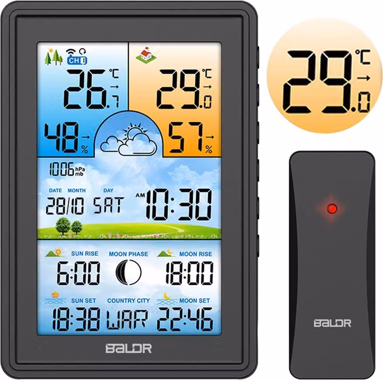Stazione meteorologica con display BD-906 nera