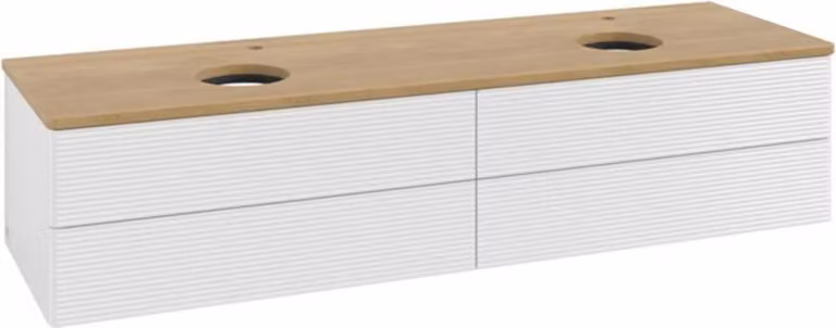V&B Mobiletto con struttura frontale, con illuminazione Antao 160x50cm, HL, WBP hon. Oa, glo wh. Lac
