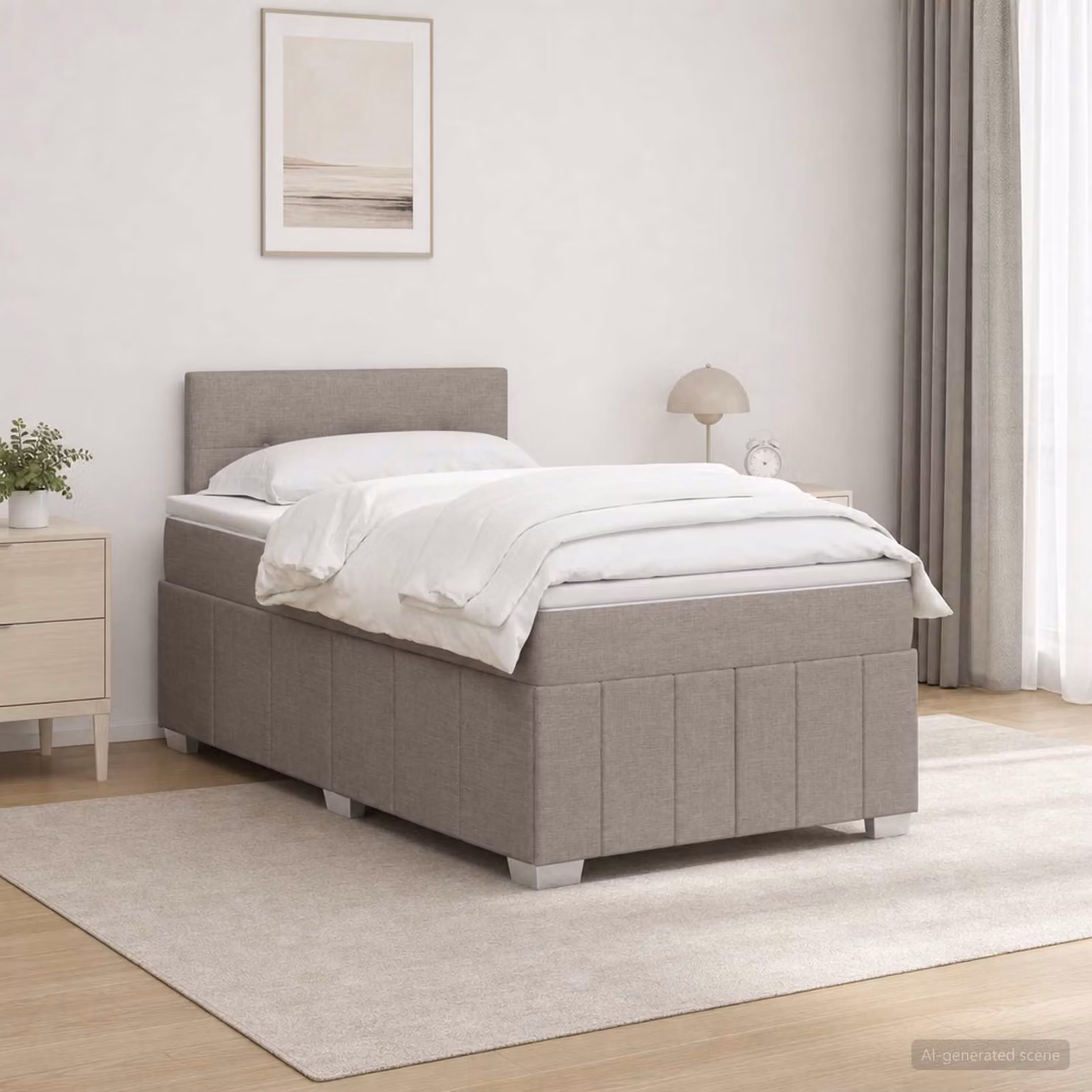 Letto box spring con materasso vidaXL in tessuto, L/P: 120 x 200 cm
