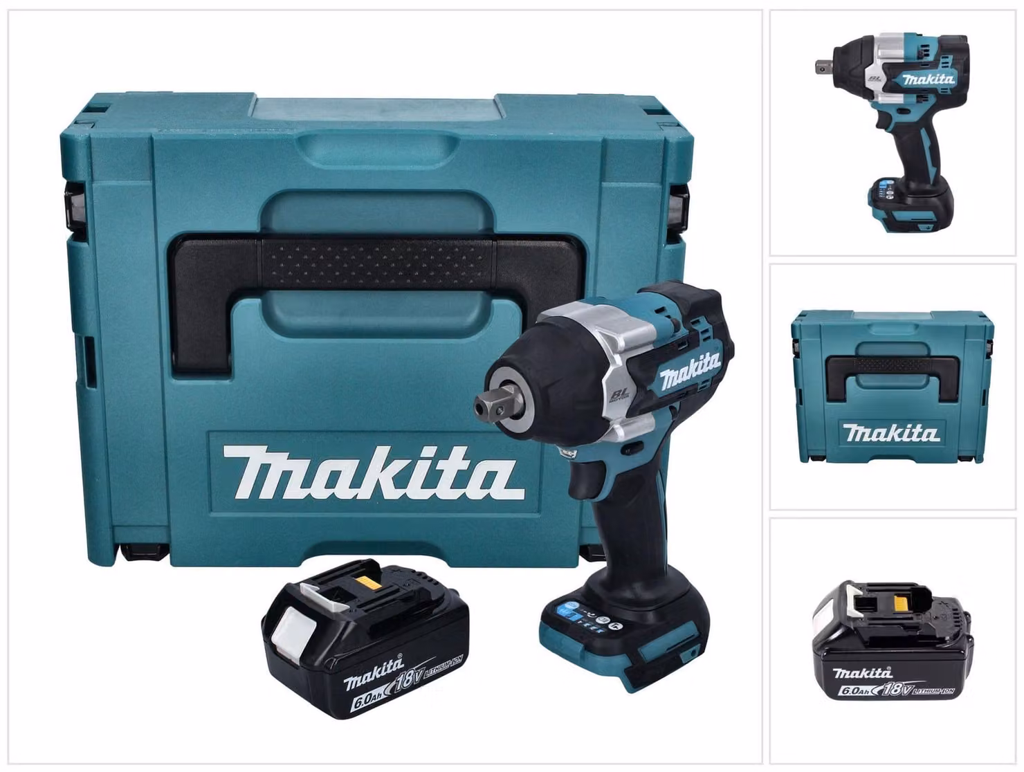 Avvitatore a impulsi a batteria Makita DTW 701 G1J 18 V 700 Nm 1/2" XPT Brushless + 1x batteria ricaricabile 6,0 Ah + Makpac - senza caricabatterie