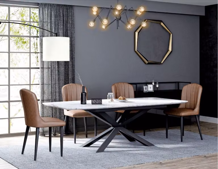 Italienische Designer Möbel Esstisch Büro Konferenz Luxus Tisch Metall Tische